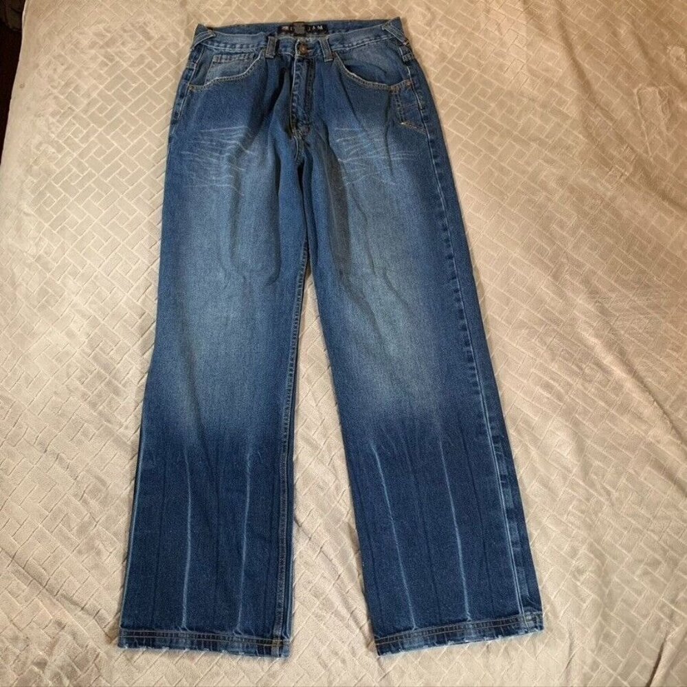 Def Jam University Mens 34x33 Denim Jeans Blue Baggy Straight Leg Vintage Y2K